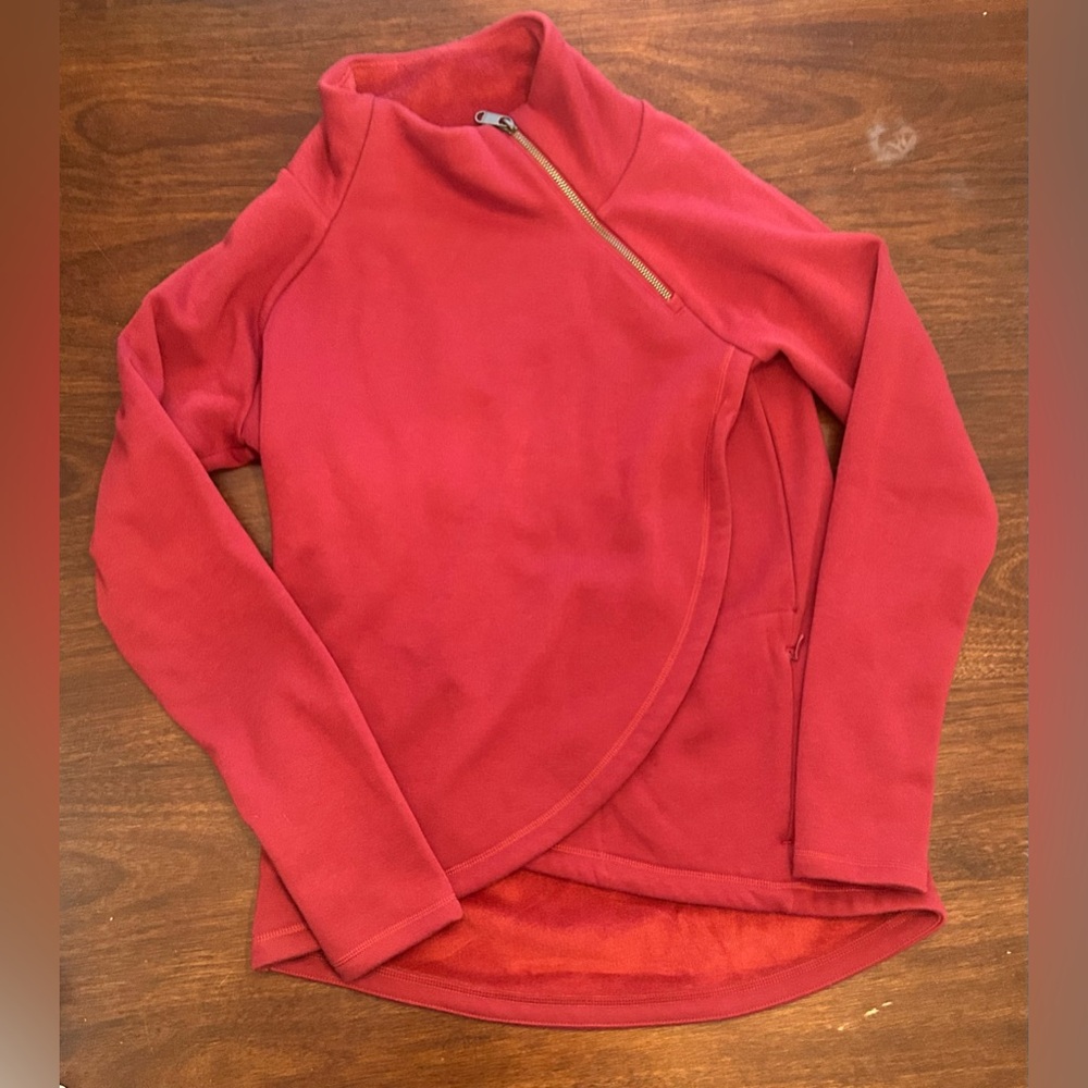 Athleta Rose-Red Half-Zip Pullover Sweatshirt - image 2